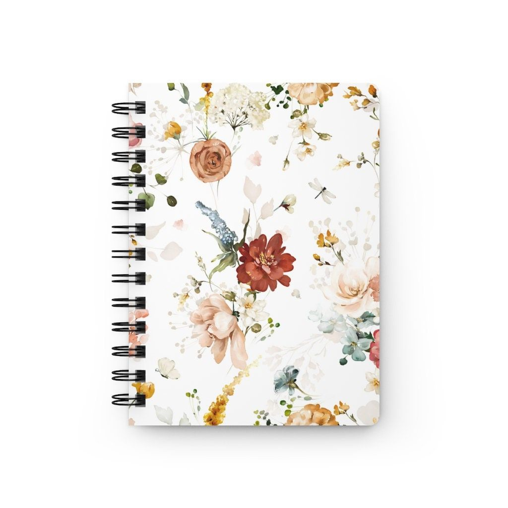 Caderno espiral de jardim com 150 páginas pautadas